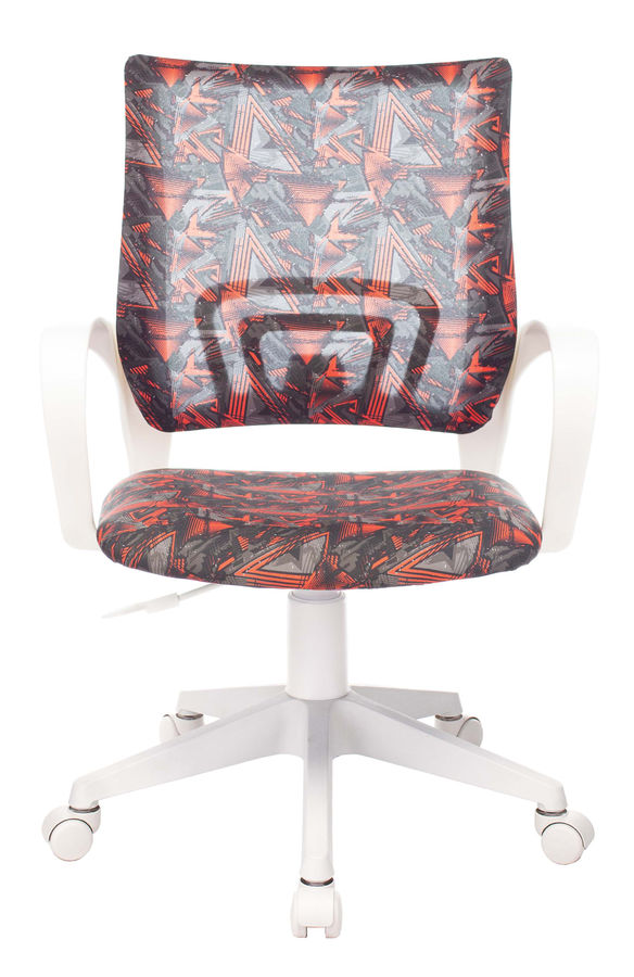 

Кресло Бюрократ KD-W4 детское, крестовина пластик белый, ткань, цвет: черный/красный кристалл, KD-W4