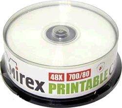 

Диск CD-R Mirex UL120038A8M 700MB 48x Printable, Cake Box 25шт, UL120038A8M