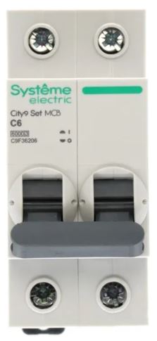 

Автоматический выключатель Systeme Electric C9F36206 City9 Set С 6А 2P 6kA 230В, C9F36206