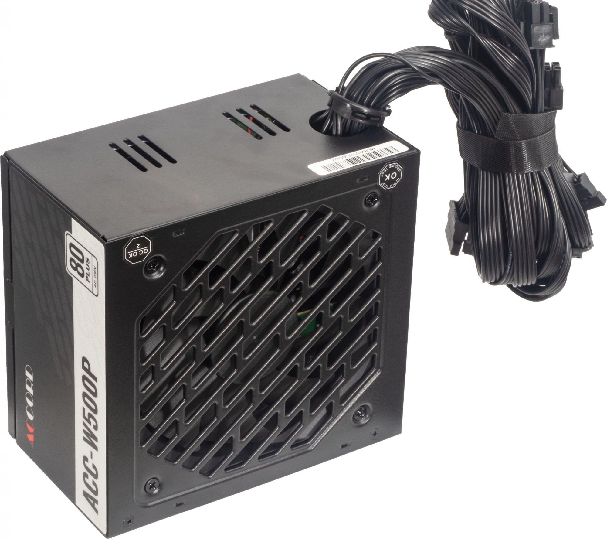 

Блок питания ATX ACCORD ACC-W500P 500W, 80 PLUS, WHITE, 120mm fan, ACC-W500P