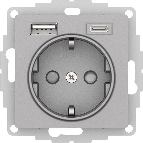 фото Розетка с заземлением с 2 USB  Systeme Electric ATN000332 в Уфе
