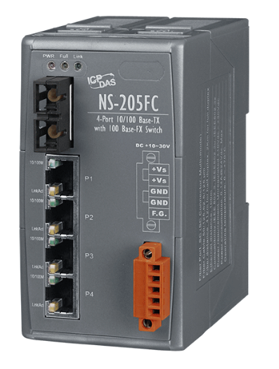 

Коммутатор ICP DAS NS-205FC CR Uamanaged 4-port Industrial 10/100 Base-T(X) with 100 Base-FX Fiber Switch (Plastic case), NS-205FC CR