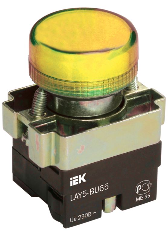 

Индикатор IEK BLS50-BU-K05 LAY5-BU65 желтого цвета d22мм, BLS50-BU-K05