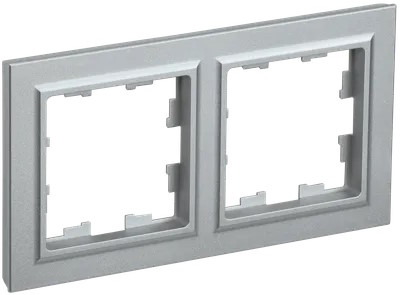 

Рамка IEK BR-M22-K47 2-м BRITE РУ-2-БрА алюминий, BR-M22-K47