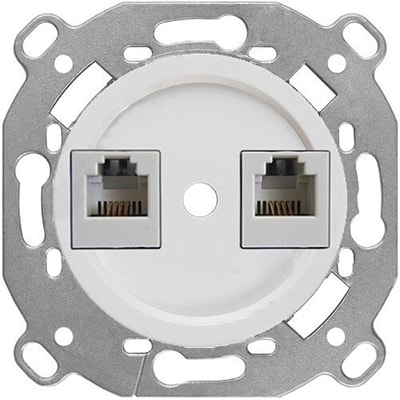 

Розетка Bironi B3-303-21 телефон + компьютер, RJ11 + RJ45, двойная (накладка на механизм и крепежный шуруп в комплекте), B3-303-21