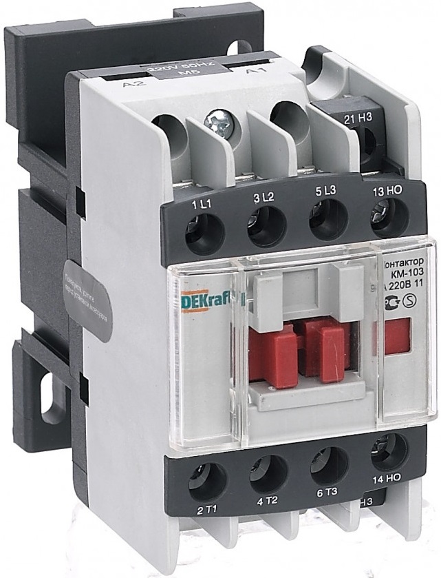 

Контактор DEKraft 22101DEK 9А 36В АС3 1НО+1НЗ КМ-103, 22101DEK