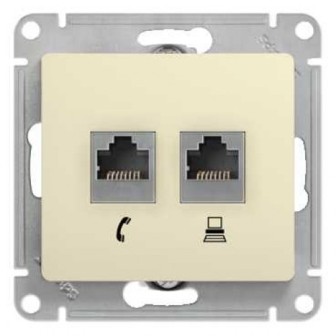 

Розетка Schneider Electric GSL000285 2-я RJ11+RJ45, кат.5E, GSL000285