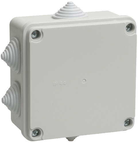 

Коробка распределительная IEK UKO11-100-100-050-K41-44 для открытого монтажа 100х100х50, IP44, 6 гермовводов (серая), UKO11-100-100-050-K41-44