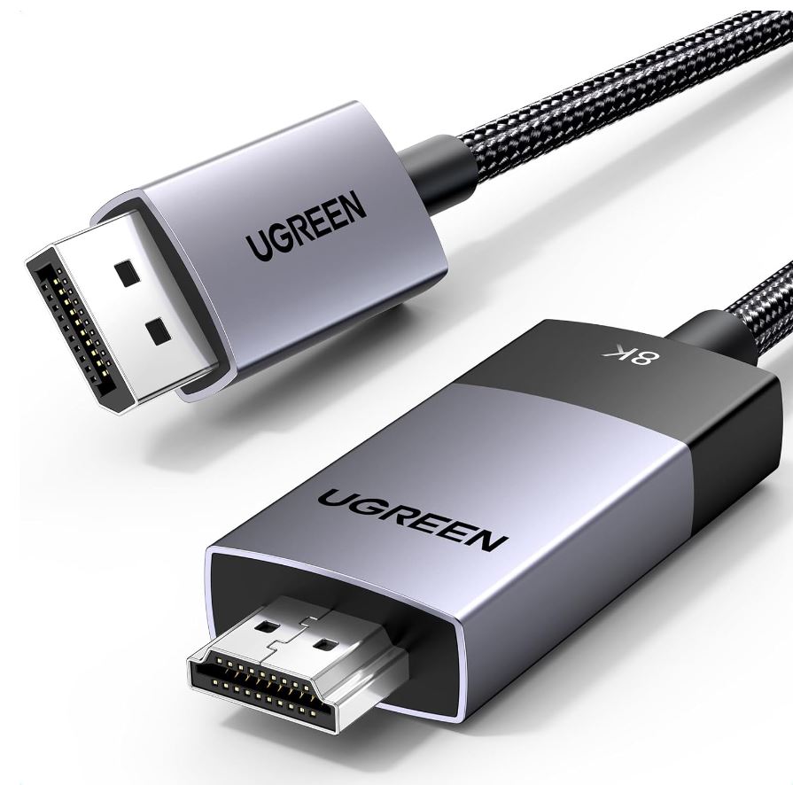 

Кабель UGREEN DP115 DP to HDMI 8K 60Hz, длина: 1м, цвет: серый, DP115