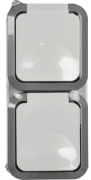 фото Розетка двухместная с заземлением  IEK TS-R26-16-55-V-K41