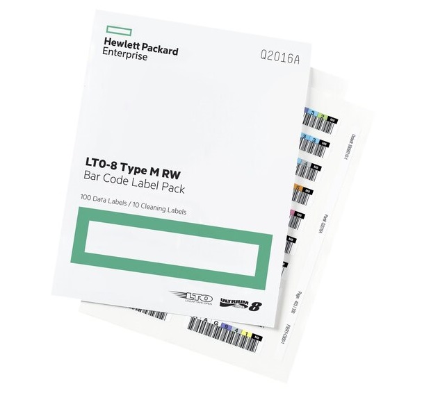 

Наклейка HPE Q2015A Ultrium8 30 Tb bar code label pack (100 data + 10 cleaning) for Q2078A (for libraries/autoloaders), Q2015A