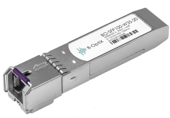 

Модуль SFP WDM B-OptiX BO-SFP100-W35-20 дальность до 20км, 1310нм, 100Mb, BO-SFP100-W35-20