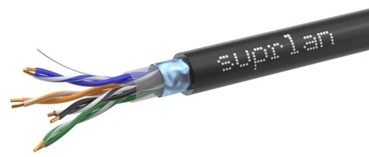 

Кабель витая пара F/UTP 5e кат. 4 пары SUPRLAN 01-1028-1 24AWG PE внешний 305м черный, 01-1028-1
