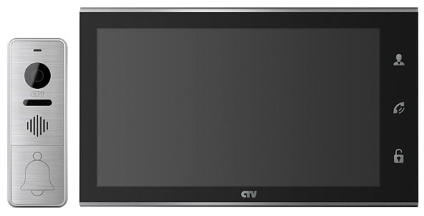 

Комплект CTV CTV-DP4105AHD (B) (вызывная панель CTV-D400FHD и монитор CTV-M4105AHD), Full HD, 10", панель из стекла с сенсорным управлением "Easy butt, CTV-DP4105AHD (B)