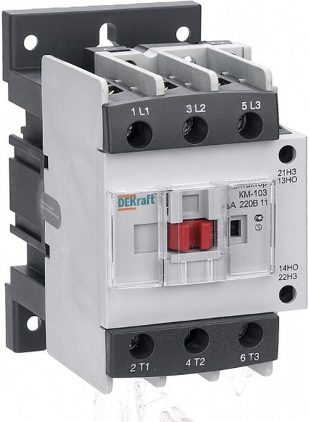 

Контактор DEKraft 22127DEK 40А 110В АС3 1НО+1НЗ КМ-103, 22127DEK