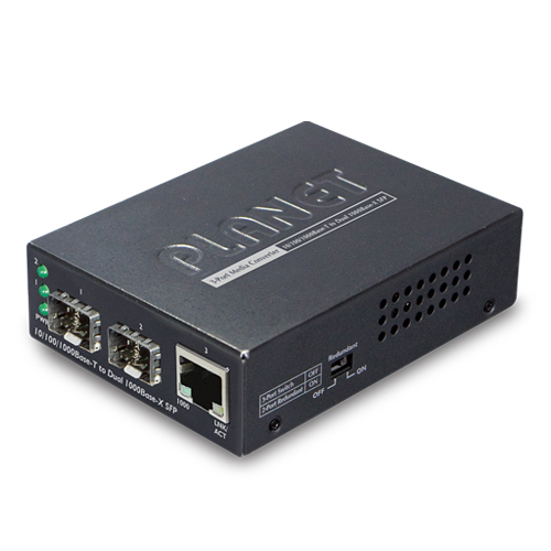 

Медиа-конвертер Planet GT-1205A неуправляемый 1-Port GE - 2-Port Gigabit SFP Switch/Redundant Media Converter, GT-1205A