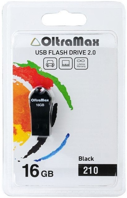 

Накопитель USB 2.0 16GB OltraMax OM-16GB-210-Black 210, чёрный, OM-16GB-210-Black