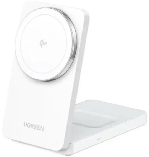 

Зарядное устройство беспроводное UGREEN W706 45057_ 2-in-1 Wireless Charger Qi2 for Iphone 15W &AirPods. Цвет: белый, W706