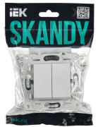 фото Переключатель двухклавишный IEK SK-V22-0-10-K01