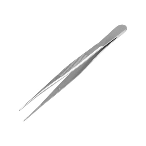 Изображение товара Пинцет Rexant 12-0340 прямой узкий рифлёный 100 мм профессиональный