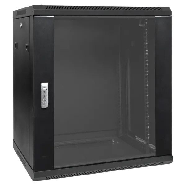 

Шкаф настенный 19", 12U EKF TRP-WLL-1266-40B TERACOM PRO 600х600 мм дверь стеклянная с замком-ручкой чёрный, TRP-WLL-1266-40B