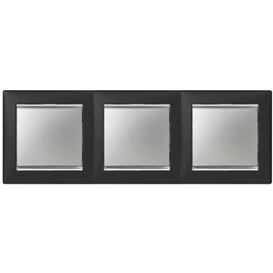 

Рамка Legrand 770393 Valena 3 поста горизонтальная, IP20 (ноктюрн/серебряный штрих), 770393