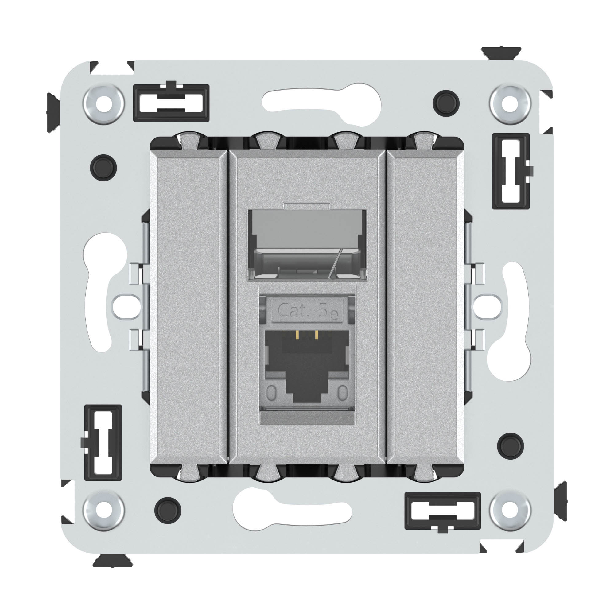 

Розетка компьютерная DKC 4404363 RJ-45 в стену, кат.5e одинарная экранированная, "Закаленная сталь", "Avanti", 4404363