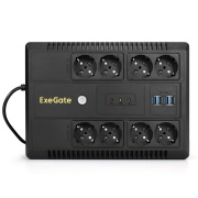 фото Источник бесперебойного питания Exegate NEO NNB-650.LED.AVR.8SH.CH