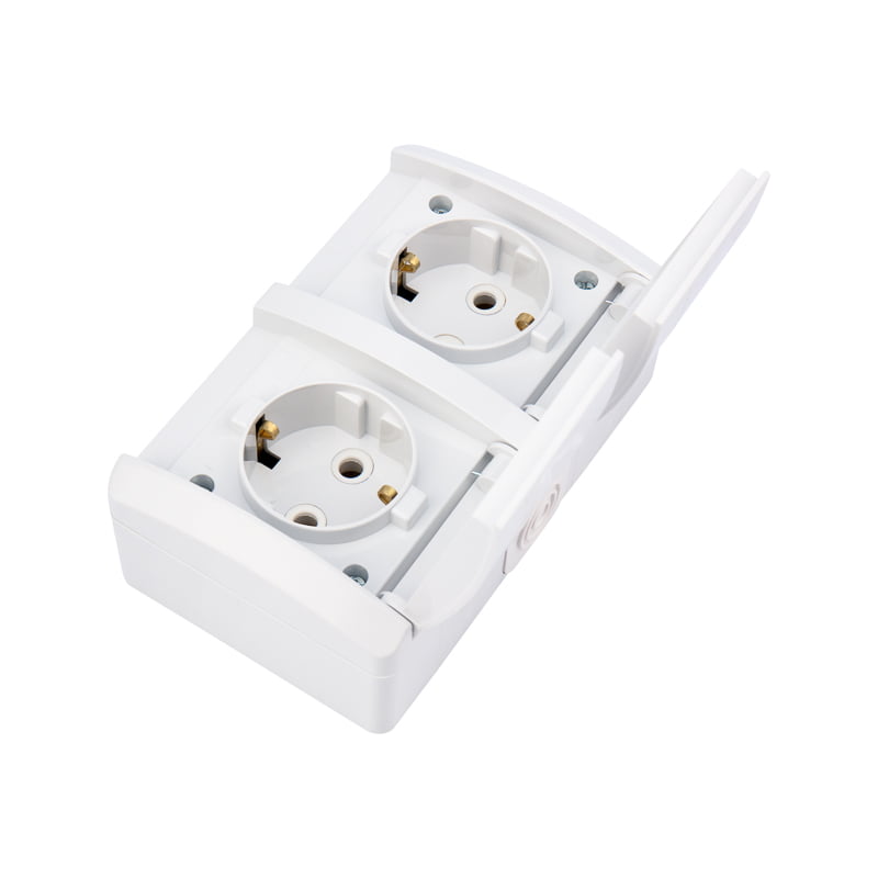 

Блок горизонтальный KRANZ KR-78-0805 2 розетки INDUSTRIAL IP54 с заземлением, о/у, белый, KR-78-0805