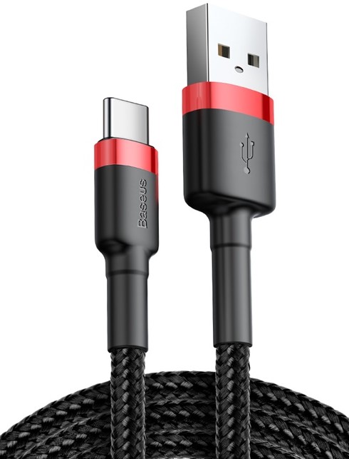 

Кабель интерфейсный Baseus CATKLF-C91 USB Type A - Type-C 2A, нейлоновая оплётка, 2m red+black, CATKLF-C91