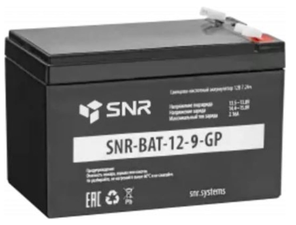 

Аккумулятор SNR SNR-BAT-12-9-GP cвинцово-кислотный 12 В 9 Ач, SNR-BAT-12-9-GP