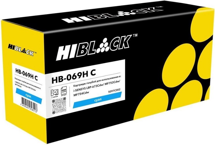 

Картридж Hi-Black HB-069H-C Canon i-Sensys LBP-673Cdw/MF752Cdw/MF754Cdw, C, 5,5K, HB-069H-C