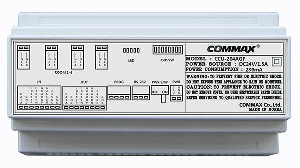 

Распределитель COMMAX CCU-204AGF поэтажный на 4 квартиры, питание 24 В/1,5A, CCU-204AGF