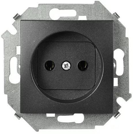 

Розетка Simon 1591431-038 без заземления 2P, 16А, 250В, винт. зажим, графит, 1591431-038
