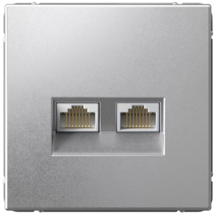 

Розетка компьютерная Systeme Electric GAL000388 ArtGallery двойная RJ45+RJ45, кат.6А, механизм, Алюминий, GAL000388