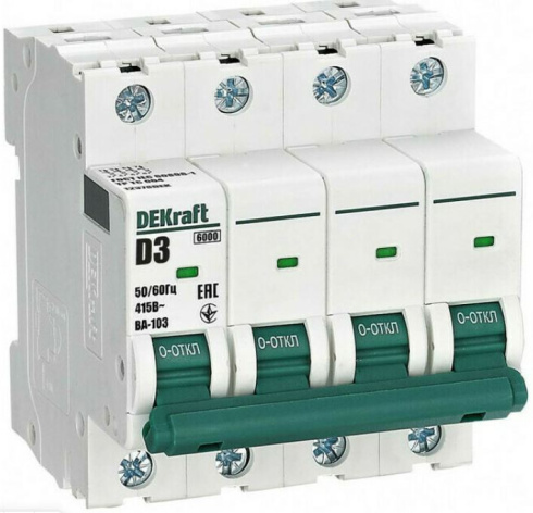 Изображение товара Автоматический выключатель DEKraft 12378DEK 415 В 3 А IP20