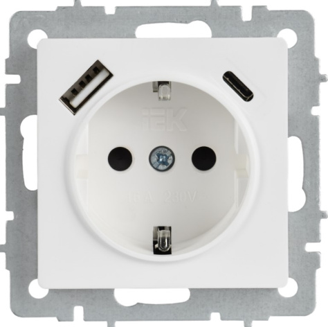 фото Розетка с заземлением  IEK BR-R14-16-U22-018-K91