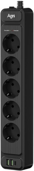 фото Сетевой фильтр  AGNI TP-FS3U5E-PD-2m-black в Краснодаре