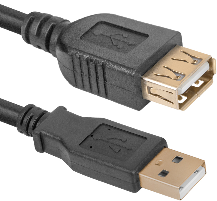

Кабель интерфейсный USB 2.0 удлинитель Defender AM/AF 87456 1.8 м, пакет, AM/AF