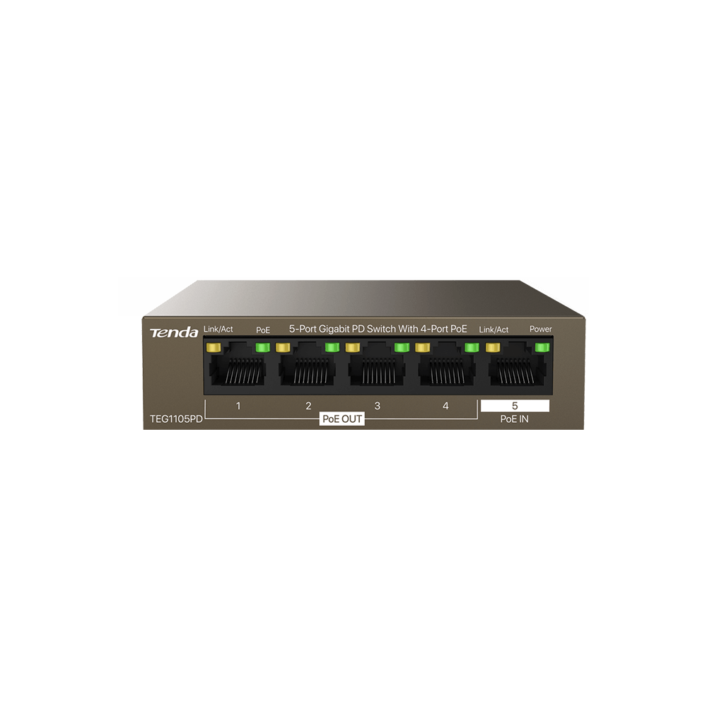 

Коммутатор PoE IP-Com G1105PD 5-Port Gigabit PD Switch With 4-Port PoE, G1105PD
