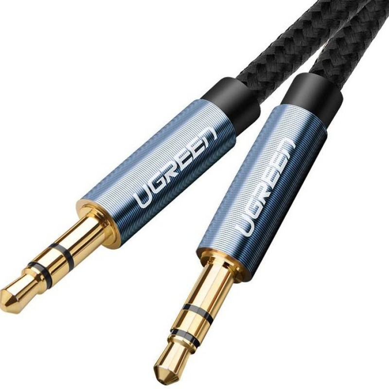 

Кабель UGREEN AV112 10686_ 3.5mm Male to 3.5mm Male Cable Gold Plated Metal Case with Braid. Длина: 1,5м. Цвет: синий, AV112