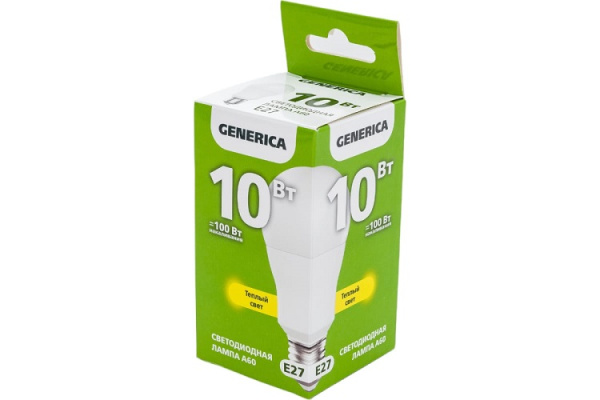 фото Лампа светодиодная GENERICA LL-A60-10-230-30-E27-G в Перми