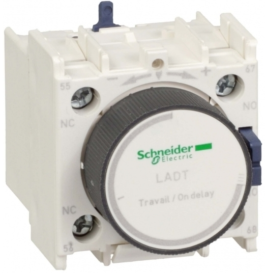 

Контакт Schneider Electric LADR2 дополнительный фронтальный 1НО+1НЗ с выдержкой на выключение 0,1-30с для контакторов серии D, LADR2