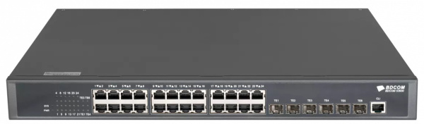 Изображение товара Коммутатор BDCom S3900-24T6X - управляемый L3 с консольным портом