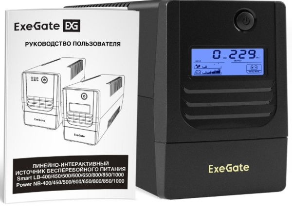 фото Источник бесперебойного питания  Exegate Smart LB-650.LCD.AVR.2SH (УЦЕНЕННЫЙ)