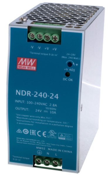 фото Преобразователь AC-DC сетевой Mean Well NDR-240-24 в Екатеринбурге