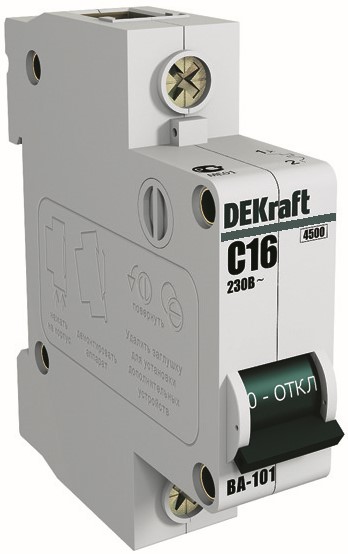 

Автоматический выключатель DEKraft 11107DEK 1Р 50А (D) 4,5кА, 11107DEK
