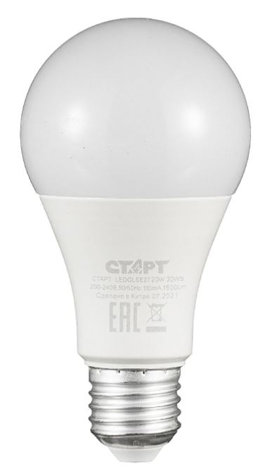 

Лампа светодиодная Старт 17285_ LEDGLSE27 20W 30 WS 10/100, 17285_