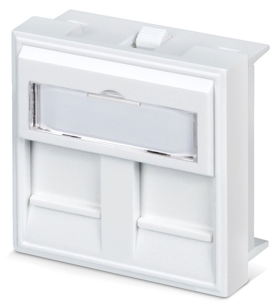 

Вставка Cabeus FP-45-2M 45x45 (ан. Mosaic) для 2 модулей формата Keystone Jack, FP-45-2M