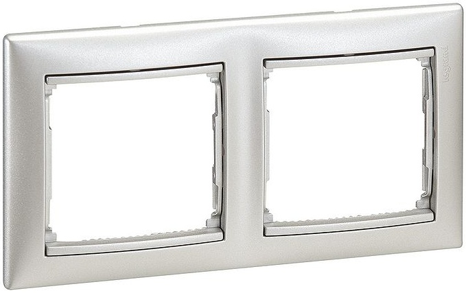 

Рамка Legrand 770152 Valena 2 поста горизонтальная, IP20 (алюминий), 770152